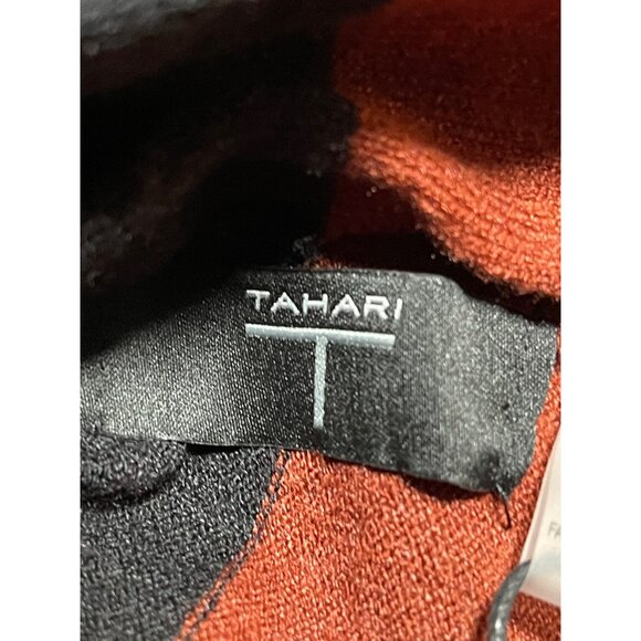 Tahari Colorblock Sweater Black Chestnut Womens XS Cozy Lightweight Mock Neck - Picture 5 of 9
